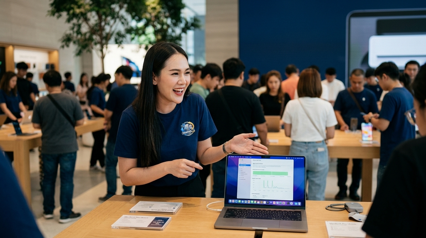 ภาพประกอบบทความ macbook pro 14 inch m3 pro 2023 สร้างด้วย AI
